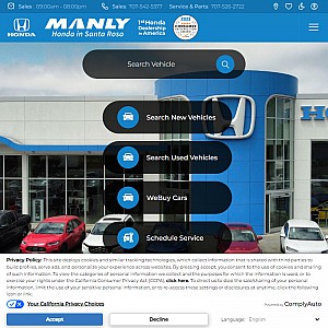 Manly Honda - New and Certified Used Honda Cars Dealer, Santa Rosa, California, CA