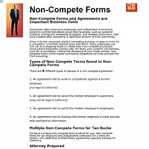 Non-Compete Forms Plus Bonus