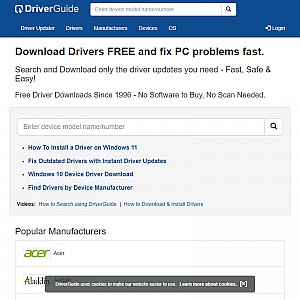 Driverguide - Xp Drivers, Windows 7 Drivers, Printer Drivers, Audio Drivers, Cdrom Drivers, Network...